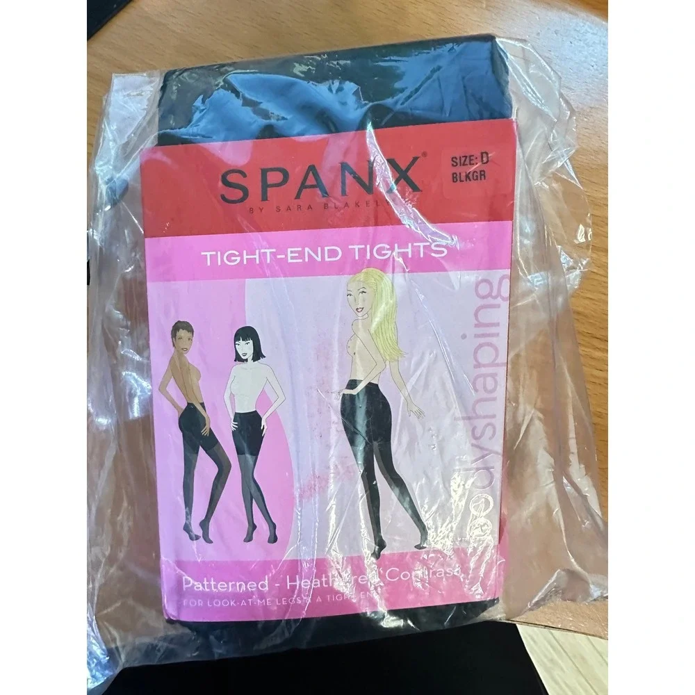 Spanx Tight-End Tights Women Size D Black Gray‎ BLKGR Bodyshaping Opaque 128 NEW